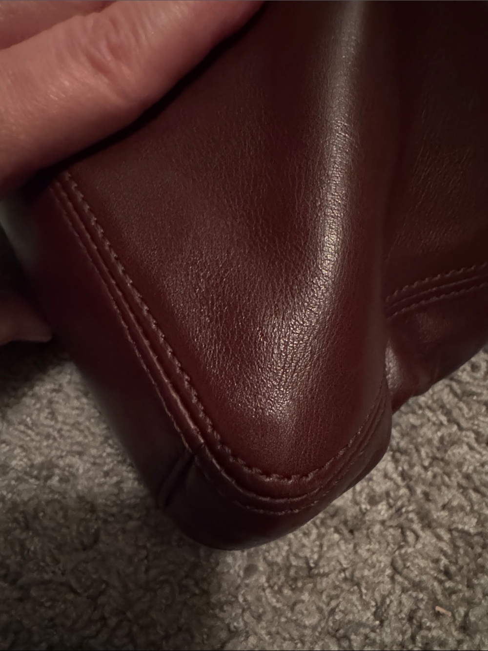 CHANEL Brown/Burgundy Leather Timeless Tote with Stitched CC Logo - Picture 9 of 9